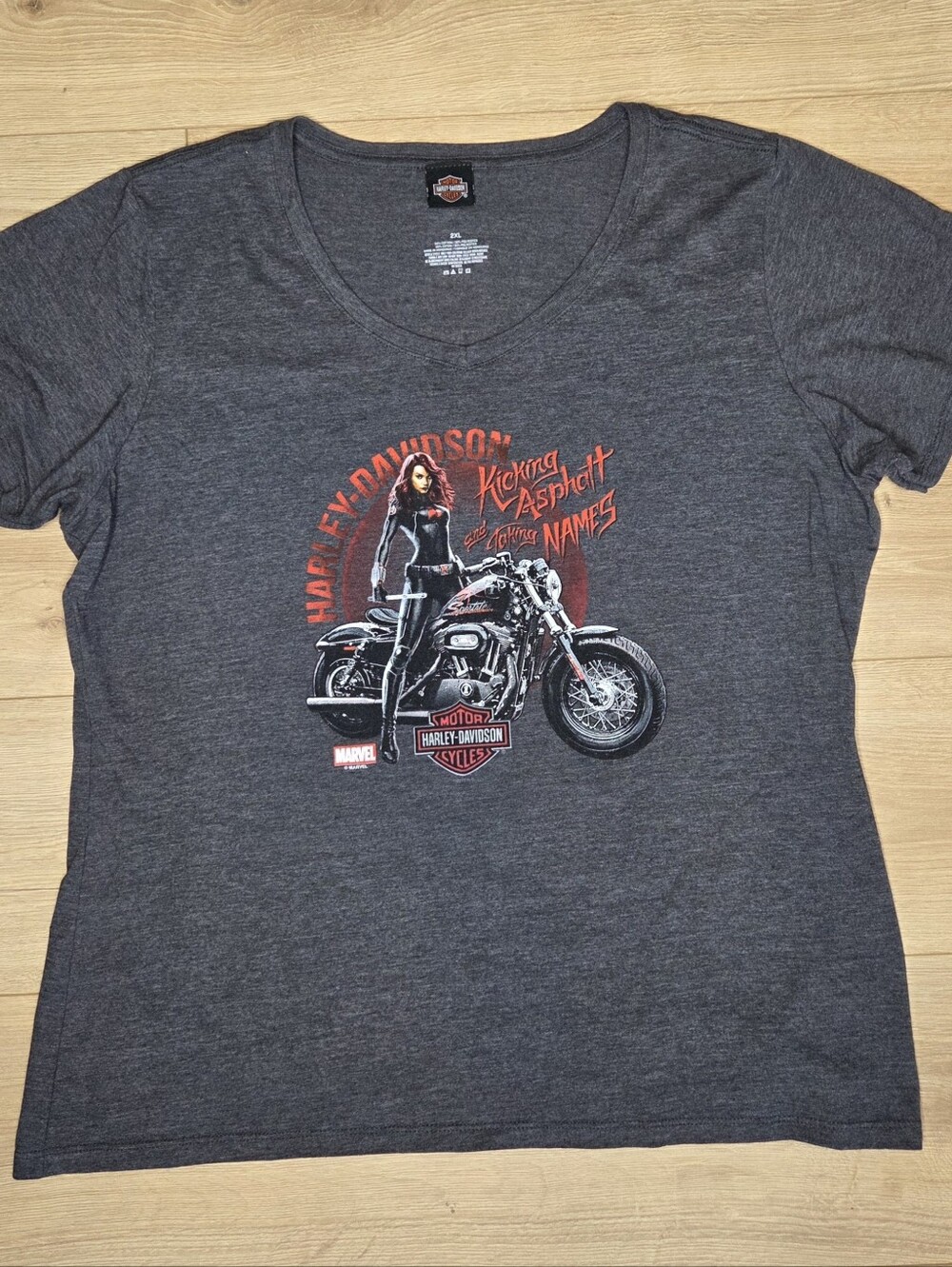Harley Davidson Marvel Black Widow Graphic Tee 2XL Thunderbird New Mexico